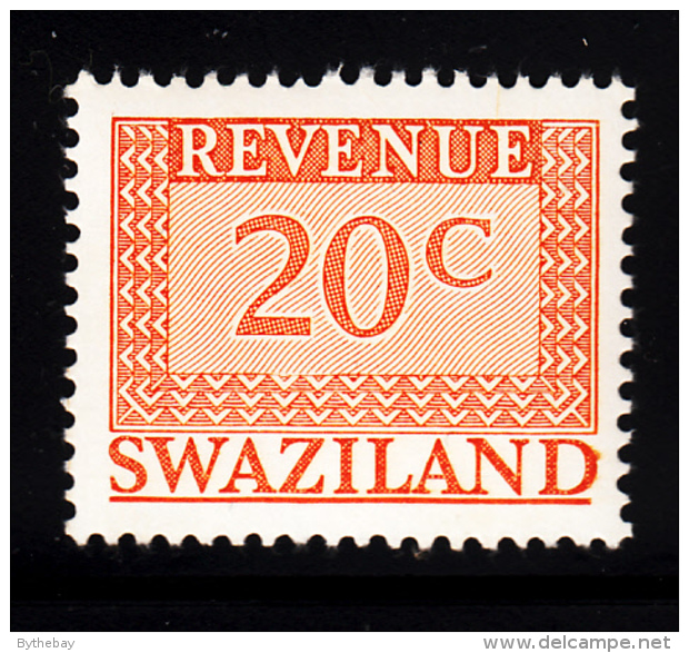 Swaziland 1975-77 MNH 20c Orange Revenue - Swaziland (1968-...)