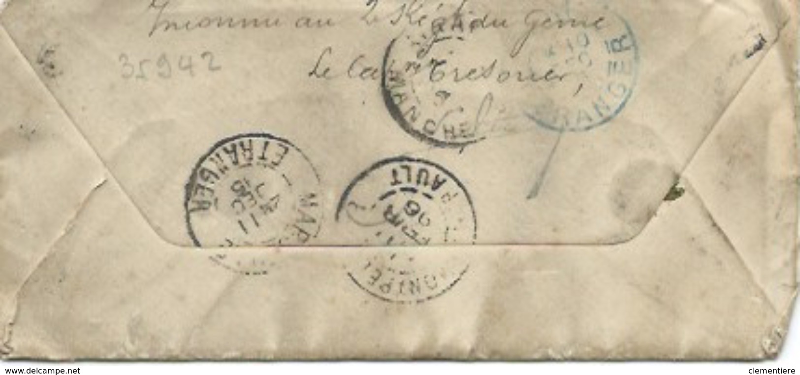 Enveloppe Du Corps Expéditionnaire De Madagascar Pour Marseille Puis Avranches - 1877-1920: Période Semi Moderne