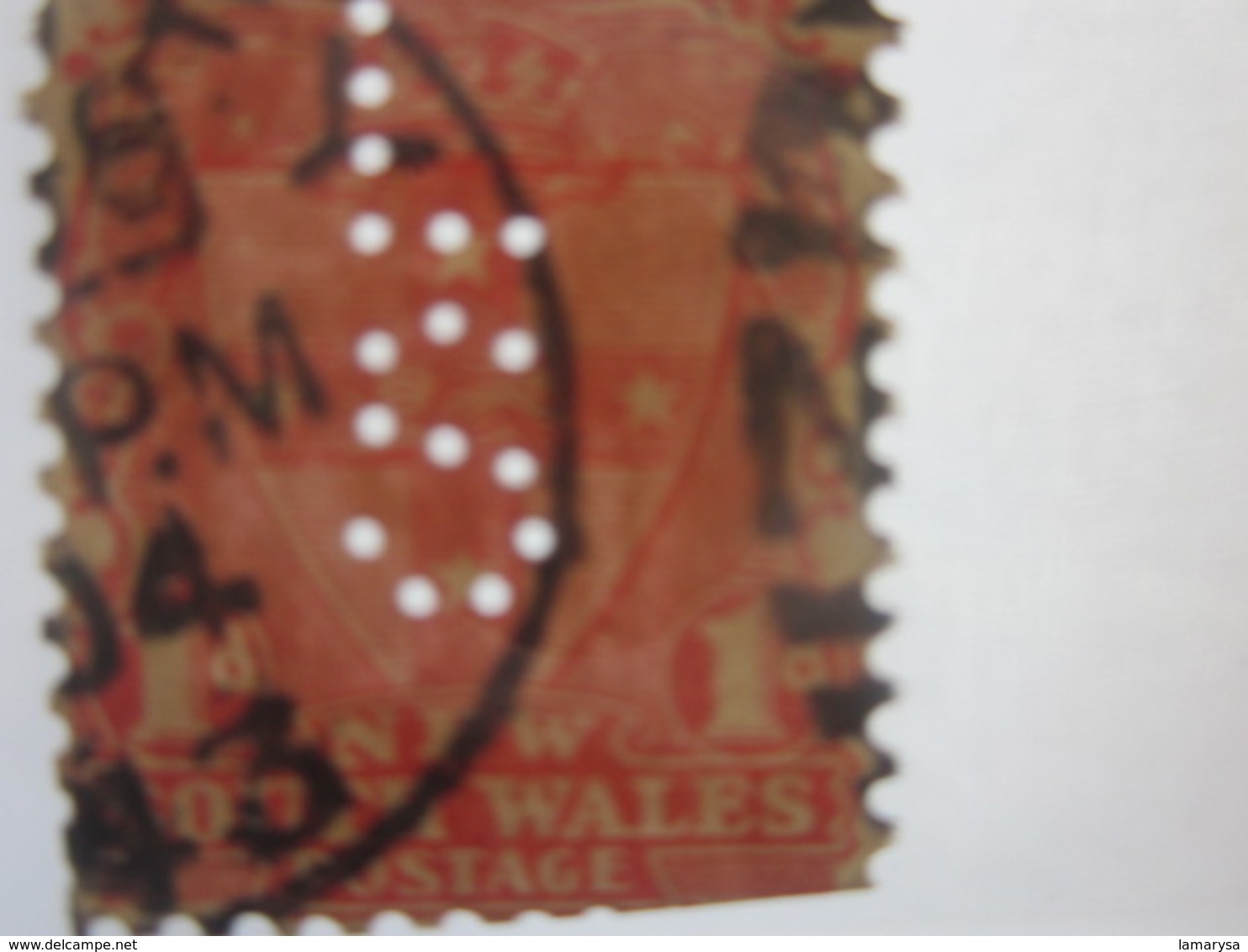 Stamp Timbre AUSTRALIE COLONY NEW SOUTH WALES Perforés Perforé Perforés Perfin Perfins Stamps Perforated Perforations LS - Perfins