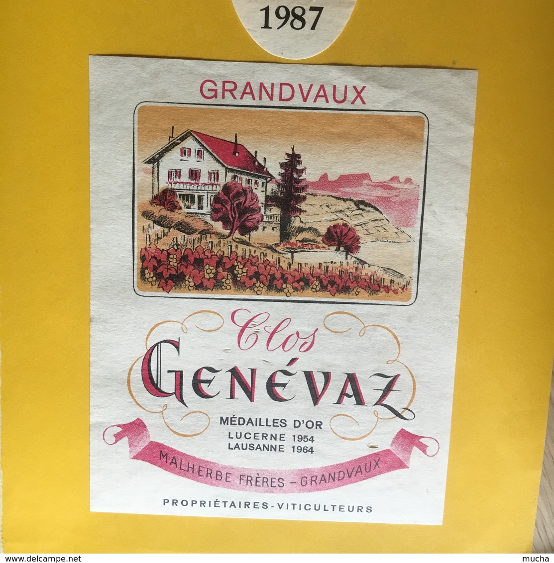 6506 - Clos Genévaz 1987 Malherbe Frères Grandvaux Suisse - Autres & Non Classés