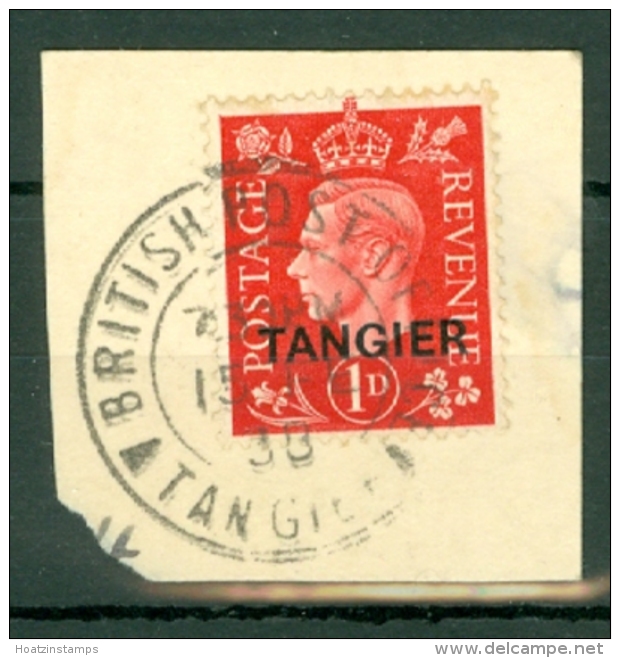 Morocco Agencies - Tangier: 1937   KGVI 'Tangier' OVPT  SG246    1d  Scarlet  Used On Piece - Morocco (1956-...)