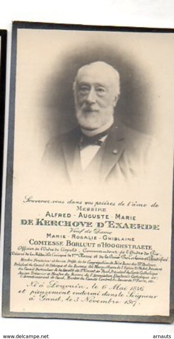 Alfred De Kerchove D'Exaerde Veuf Borluut D'Hooghstraete °1846 Leuven +1917 Gent Gand Photo Anvers Kervyn Vander Plancke - Avvisi Di Necrologio