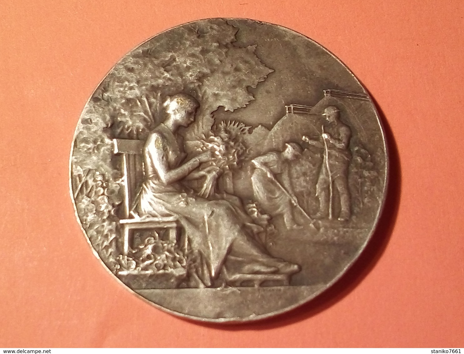 RARE MÉDAILLE BRONZE ARGENTE GRAVEUR F.VERNON HORTICULTURE CAEN CALVADOS 47 Mm 20 Grammes - Sonstige & Ohne Zuordnung