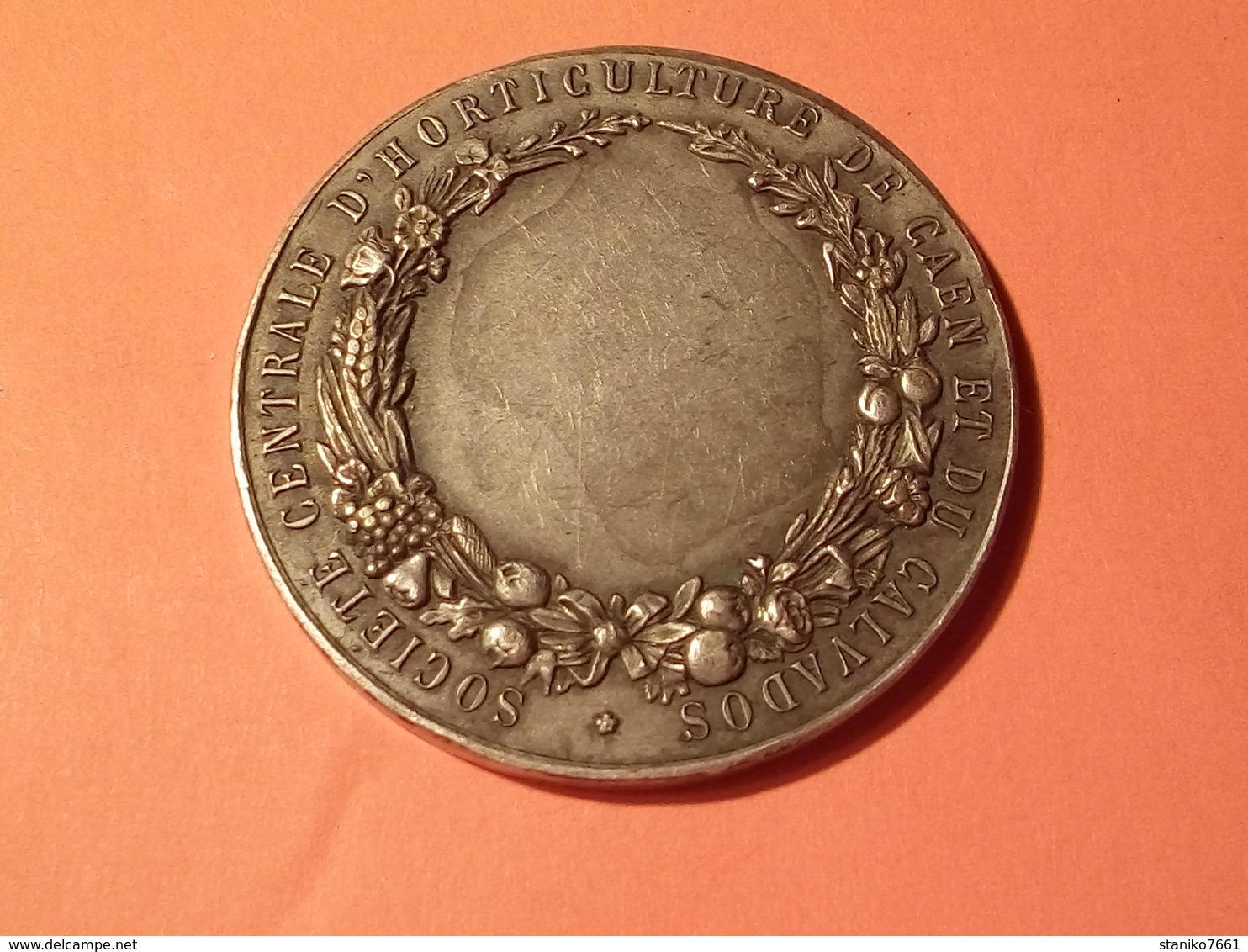 RARE MÉDAILLE BRONZE ARGENTE GRAVEUR F.VERNON HORTICULTURE CAEN CALVADOS 47 Mm 20 Grammes - Other & Unclassified