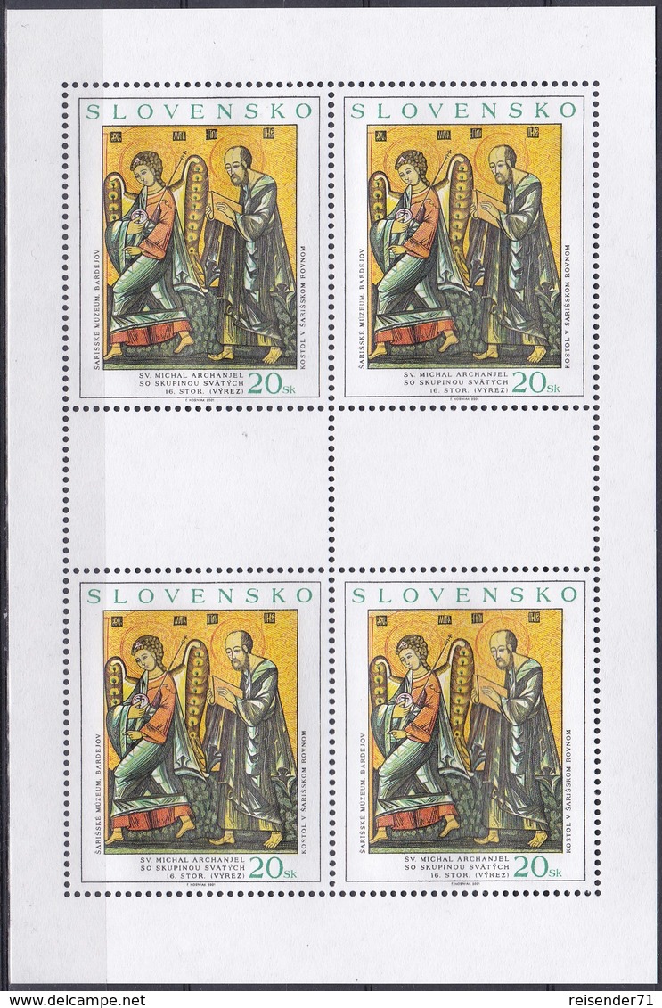 Slowakei Slovakia Slovensko 2001 Kunst Arts Kultur Culture Gemälde Paintings Hl. Michael Ikonen Erzengel, Mi. 410-2 ** - Unused Stamps