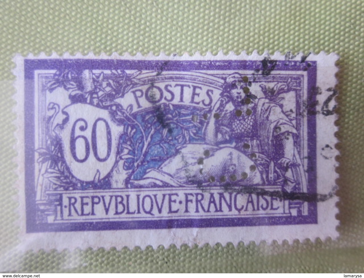 FRANCE MERSON 60 C Timbre Perforé C L Perforés Perfins Perfin Perforation Perforated Lochung - Otros & Sin Clasificación