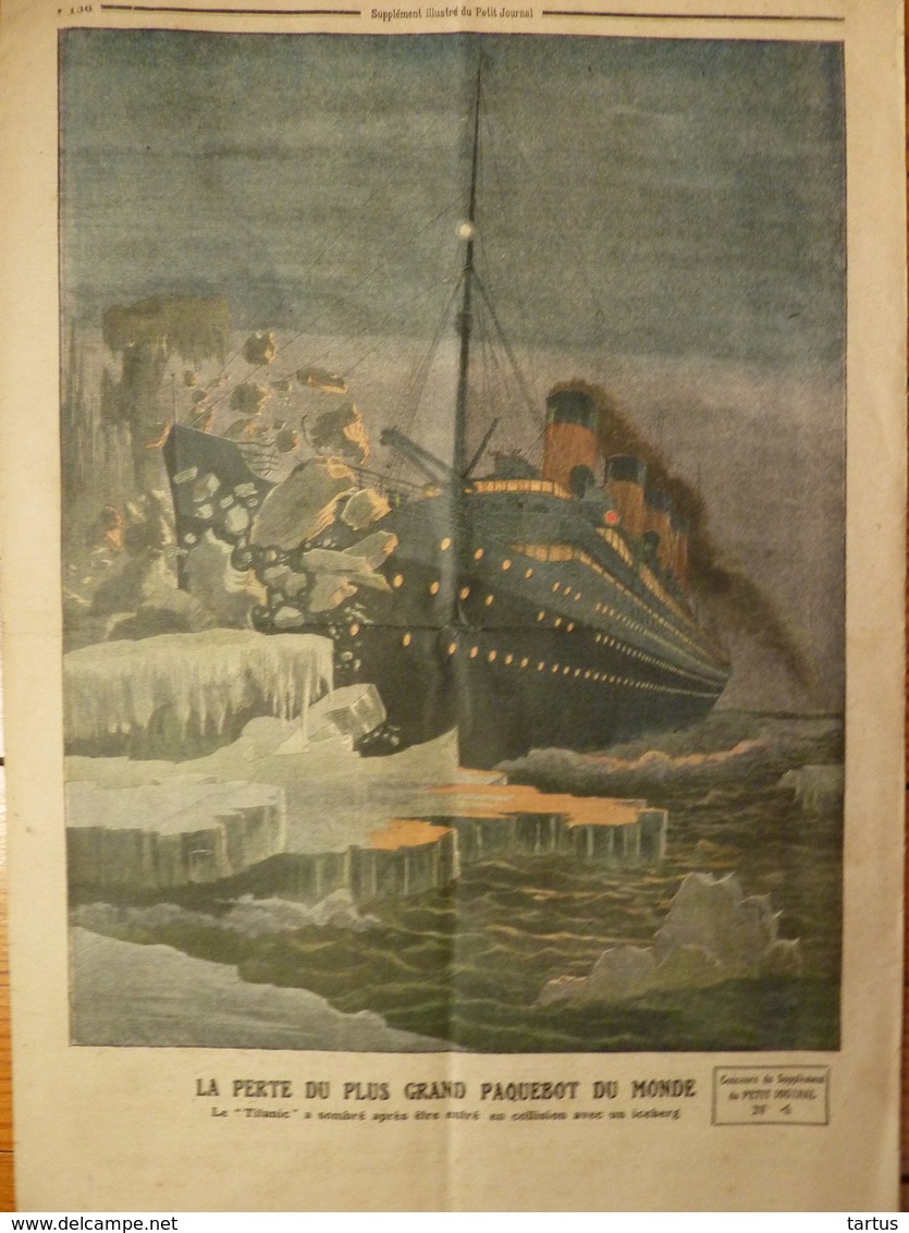 Le Petit Journal Du 28 Avril 1912 - évocation Du Naufrage Du TITANIC - Le Petit Journal