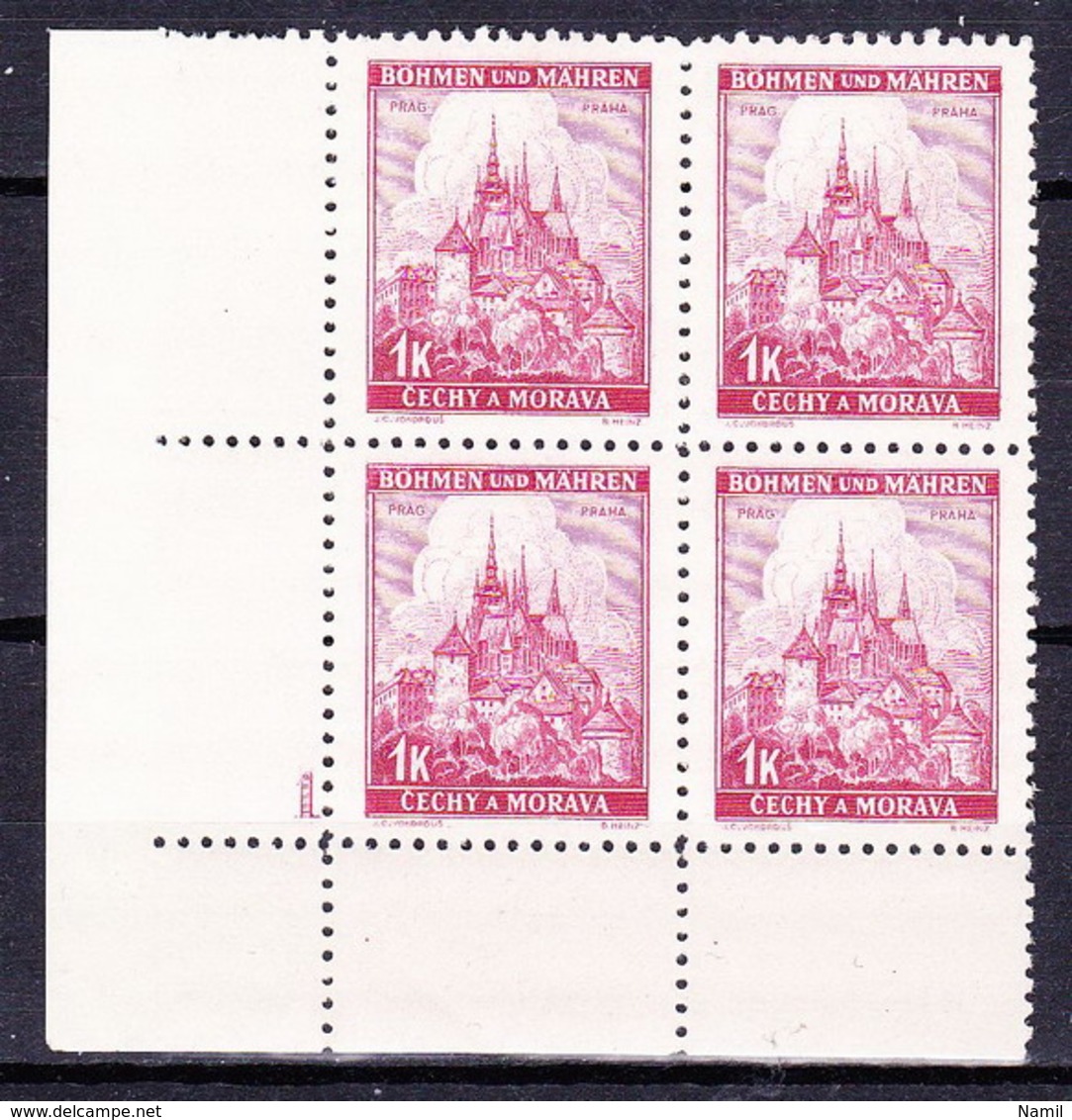 Boheme Et Moravie 1939 Mi 28 (Yv 28), MNH Avec No De Planche 1 - Unused Stamps