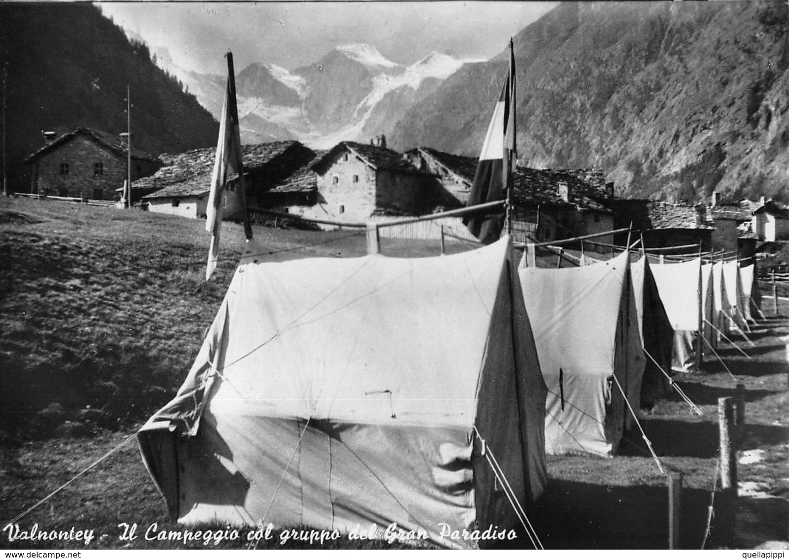 07282 "(AO) VALNONTEY-IL CAMPEGGIO DEL GRUPPO DEL GRAN PARADISO" VERA FOTO,S.A.C.A.T.  CART NON SPED - Altri & Non Classificati