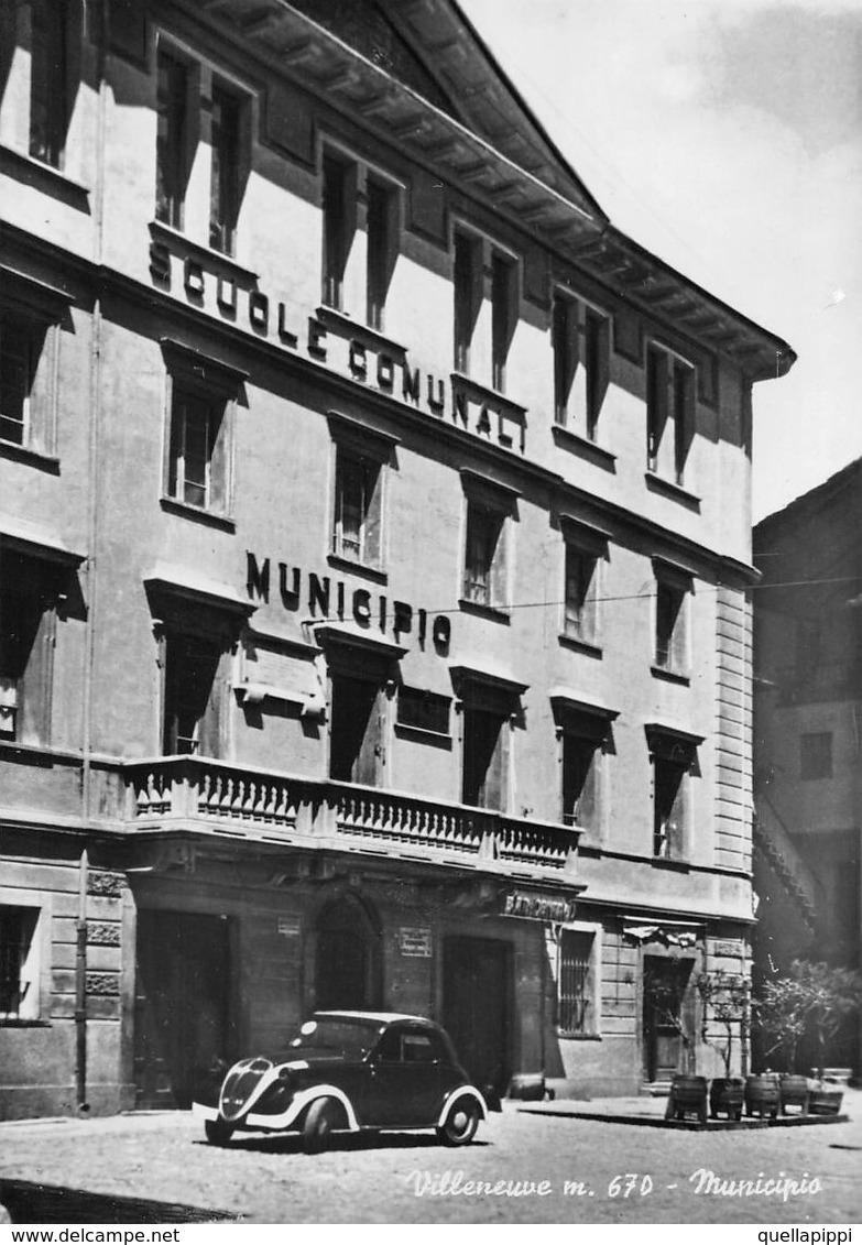 07283 "(AO) VILLENEUVE M. 670 - MUNICIPIO - SCUOLE COMUNALI" HOTEL DE VILLE, AUTO, VERA FOTO, S.A.C.A.T.  CART NON SPED - Altri & Non Classificati