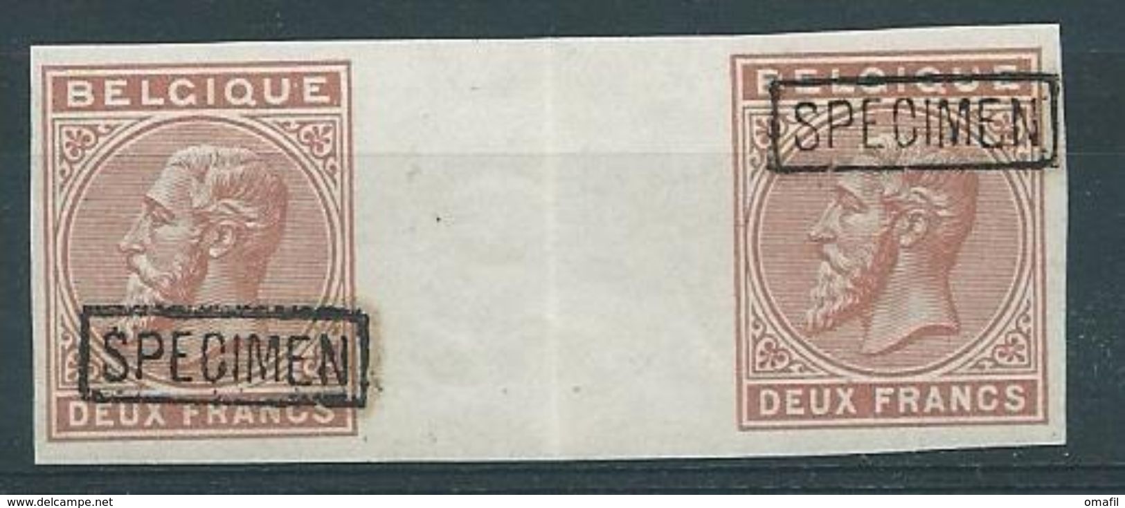 Herdruk Uitgifte 1883 Leopold II 2F Bruin - Proofs & Reprints