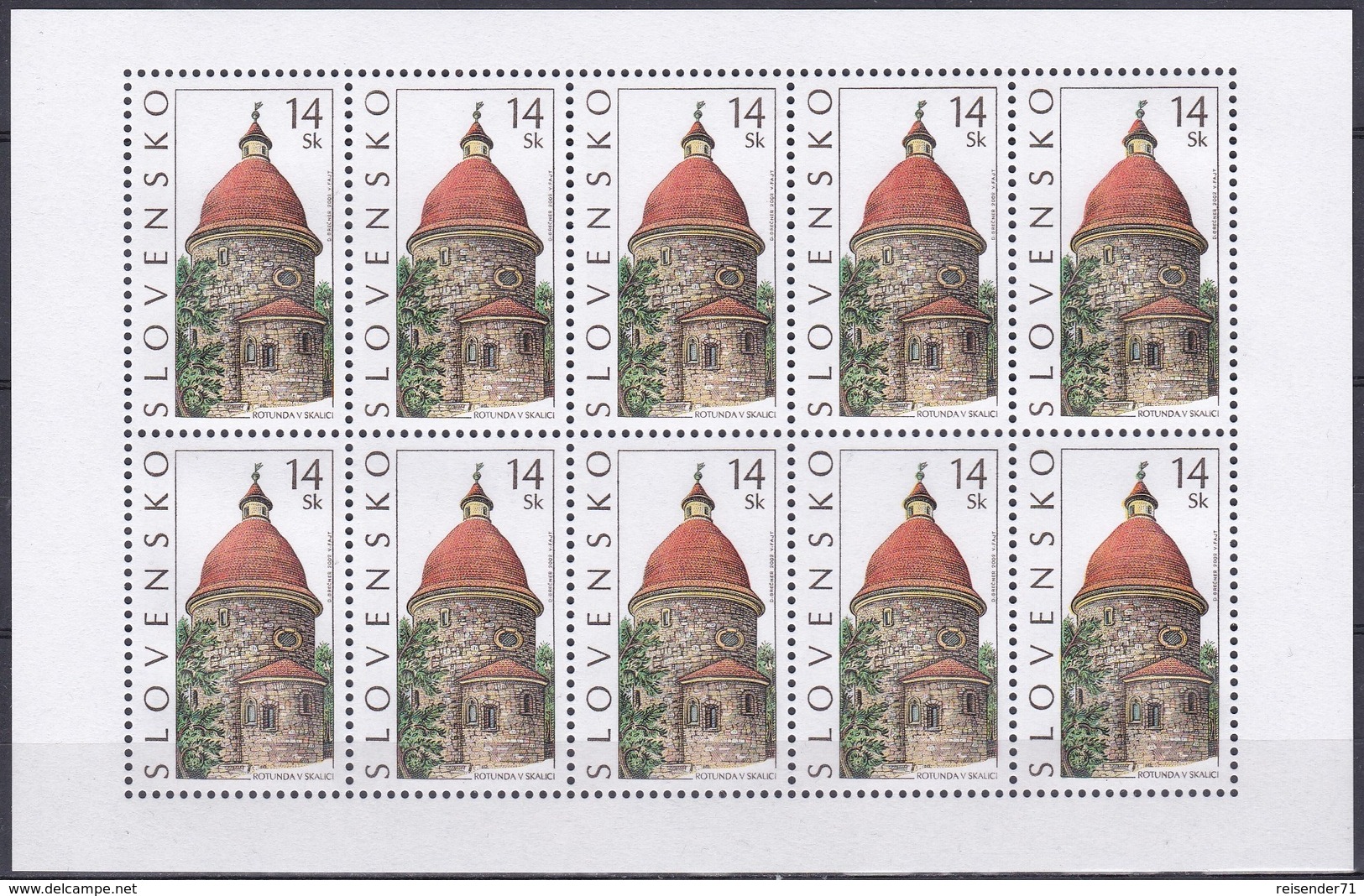 Slowakei Slovakia Slovensko 2002 Heimat Homeland Architektur Bauwerke Buildings Kirchen Churches Rotunden, Mi. 437-9 ** - Unused Stamps