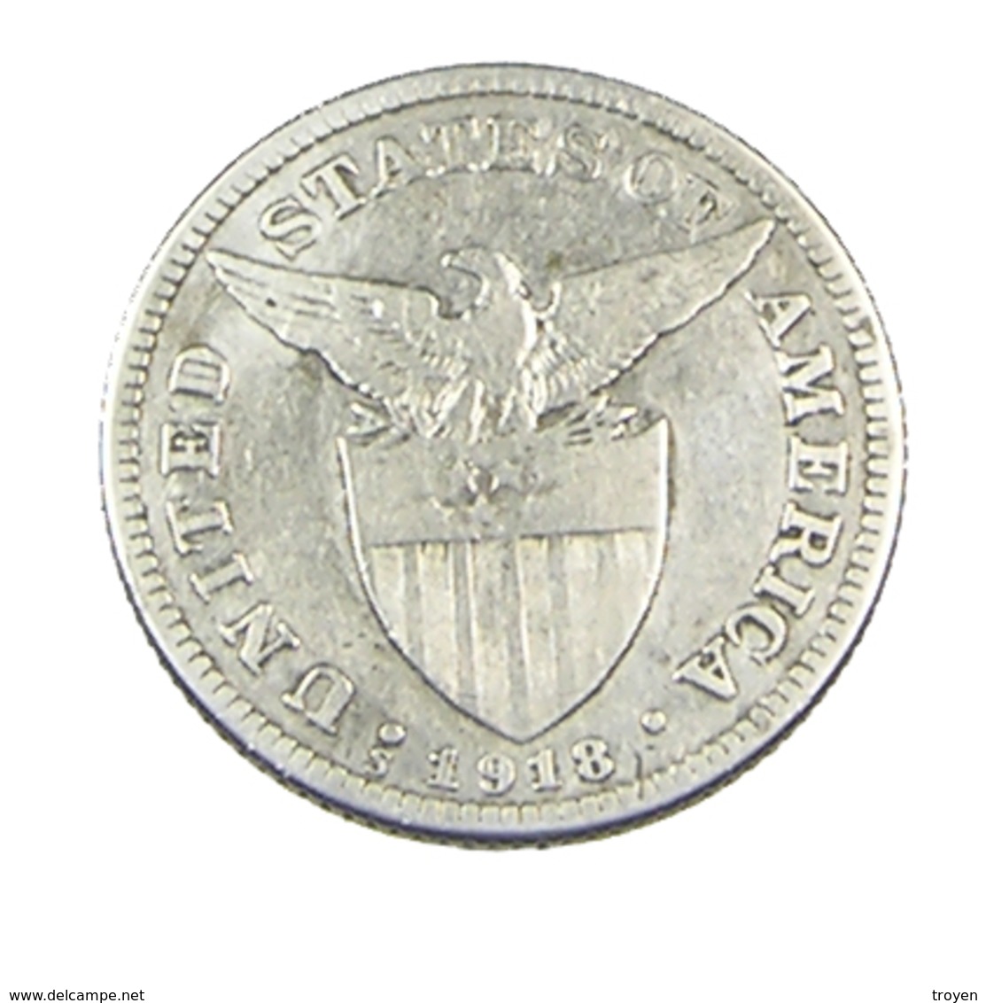 50 Centavos - Philipines - 1918 - Argent - TB - - Philippines