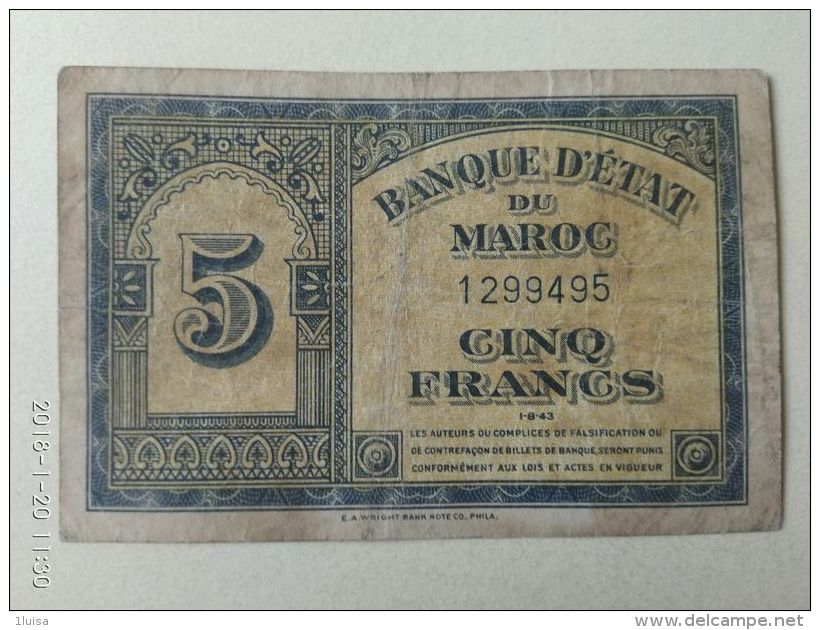 5 Francs 1944 - Morocco