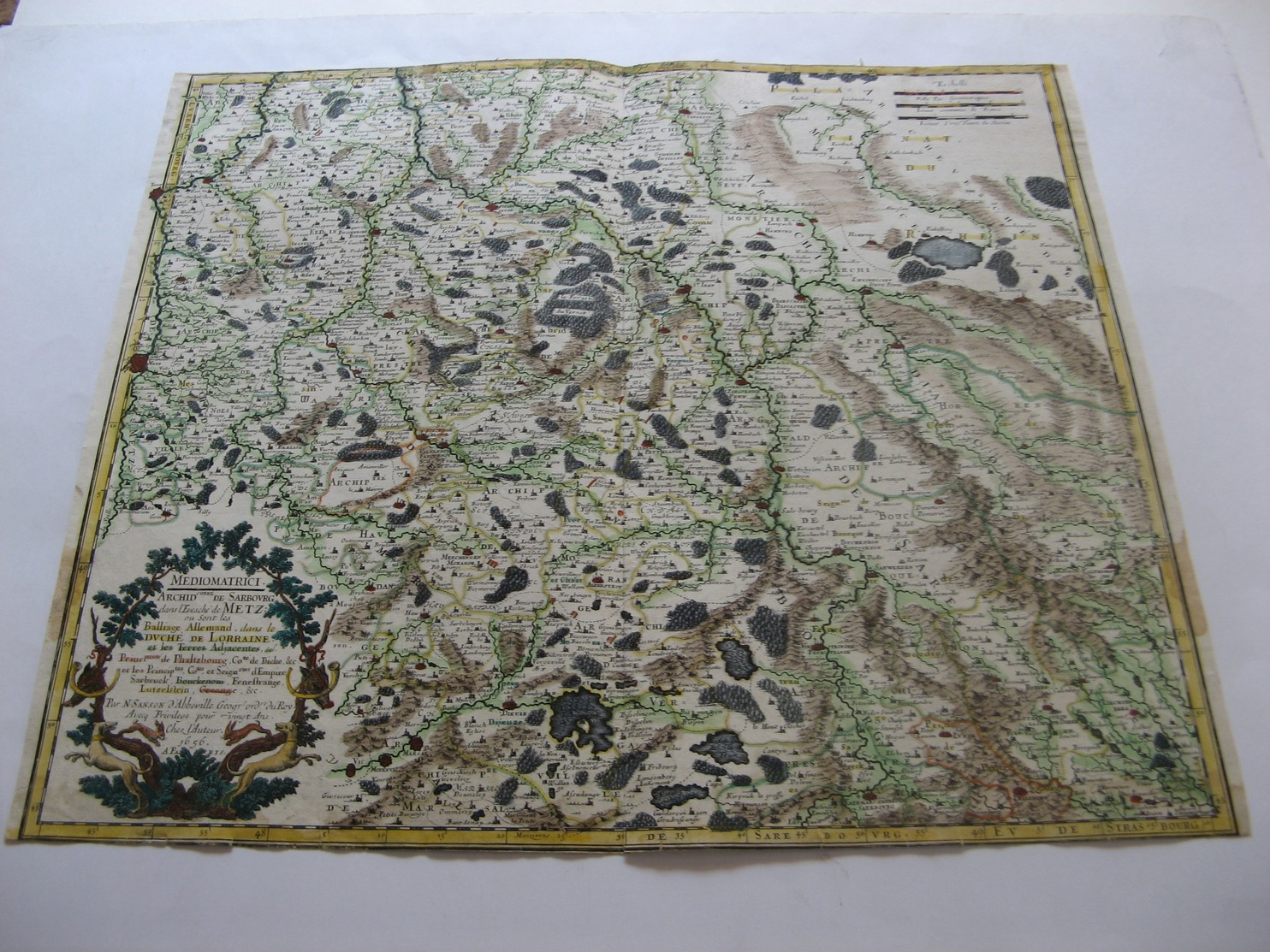 Carte Géographique Ancienne évesché De Metz Duché De Lorraine Sarrebourg Phalsbourg Sarrebruck Forbach Morhange  1656 - Geographical Maps