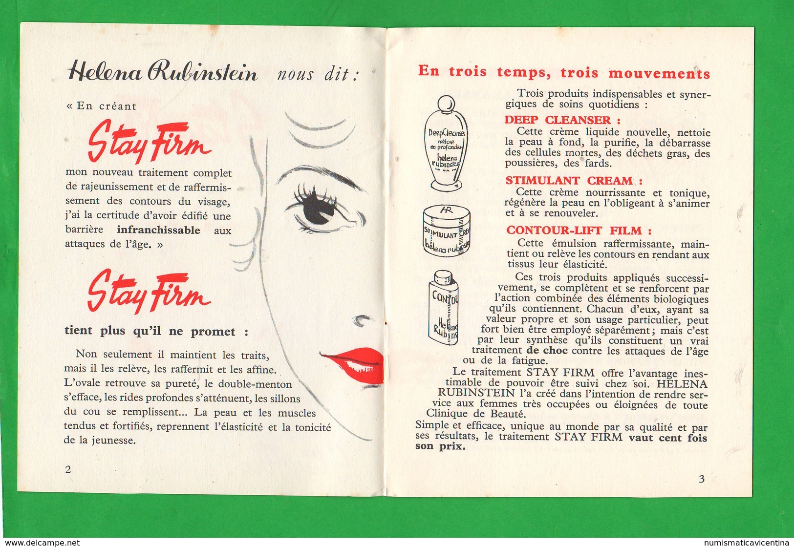 France Francia Libretto Profumi Creme Helena Rubistein  1952 Parfum Beautè Beauty - Salute