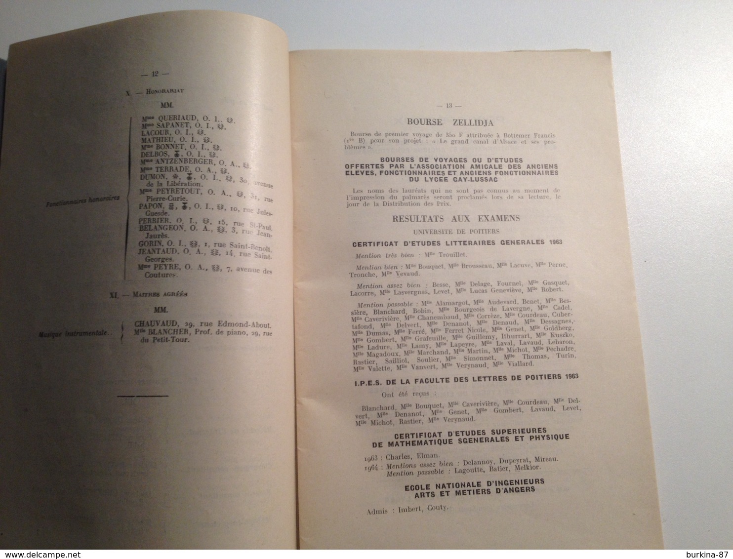 Limoges ,Lycée Gay Lussac, 1964, Distribution Solennelle Des Prix - Diplômes & Bulletins Scolaires