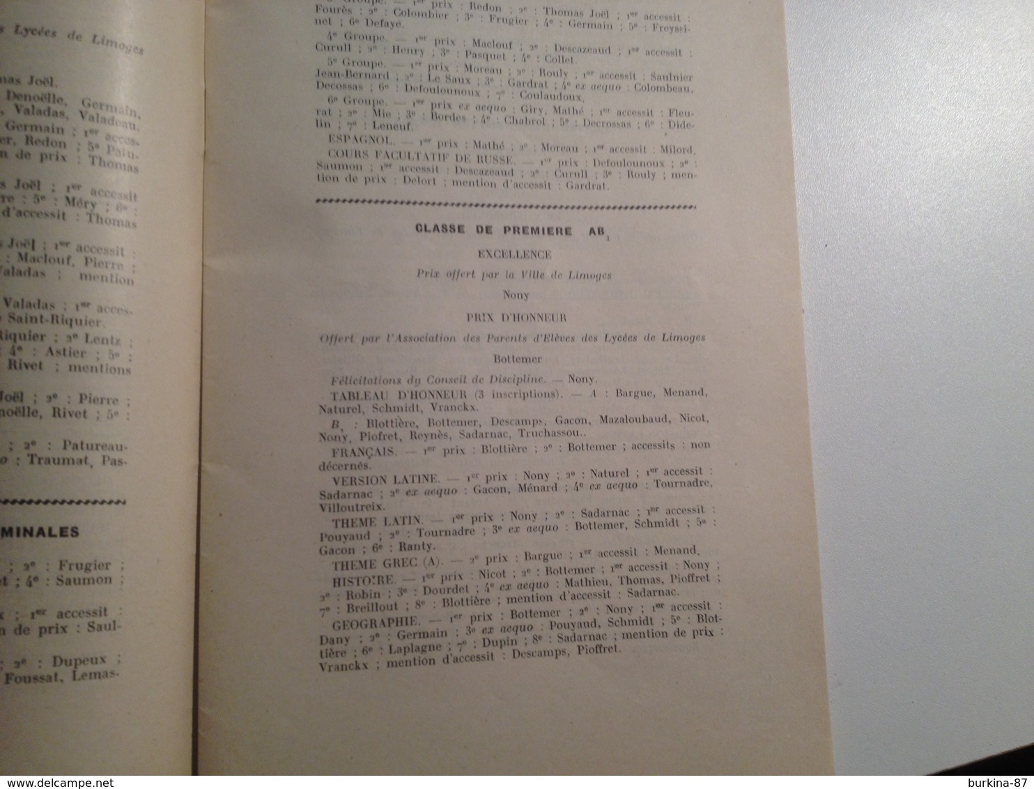 Limoges ,Lycée Gay Lussac, 1964, Distribution Solennelle Des Prix - Diplômes & Bulletins Scolaires