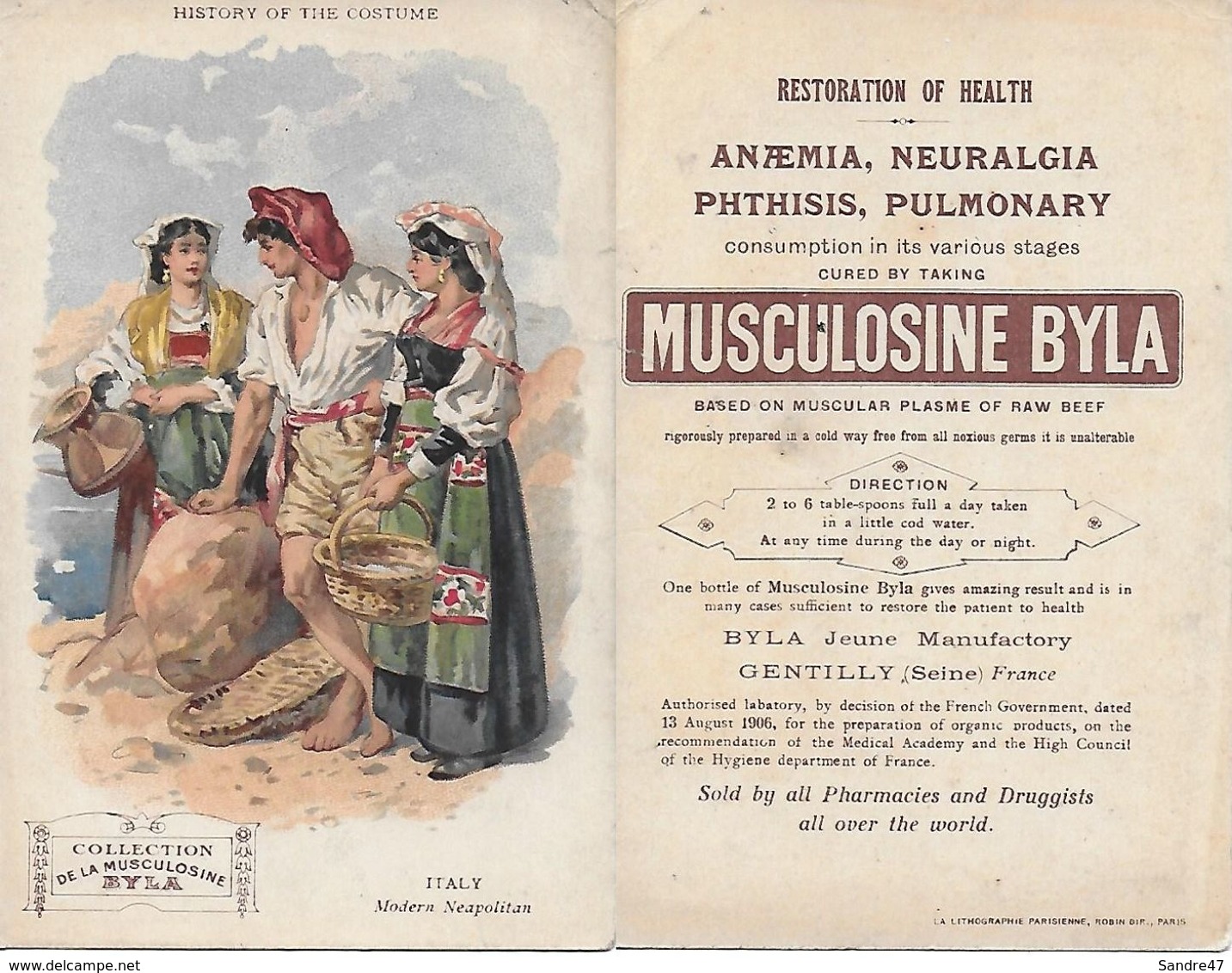 CPA COSTUMES. History Of The Costume. ITALIE. Mofern Neapolitan. Pub, Musculosine Byla. .B295 - Trachten