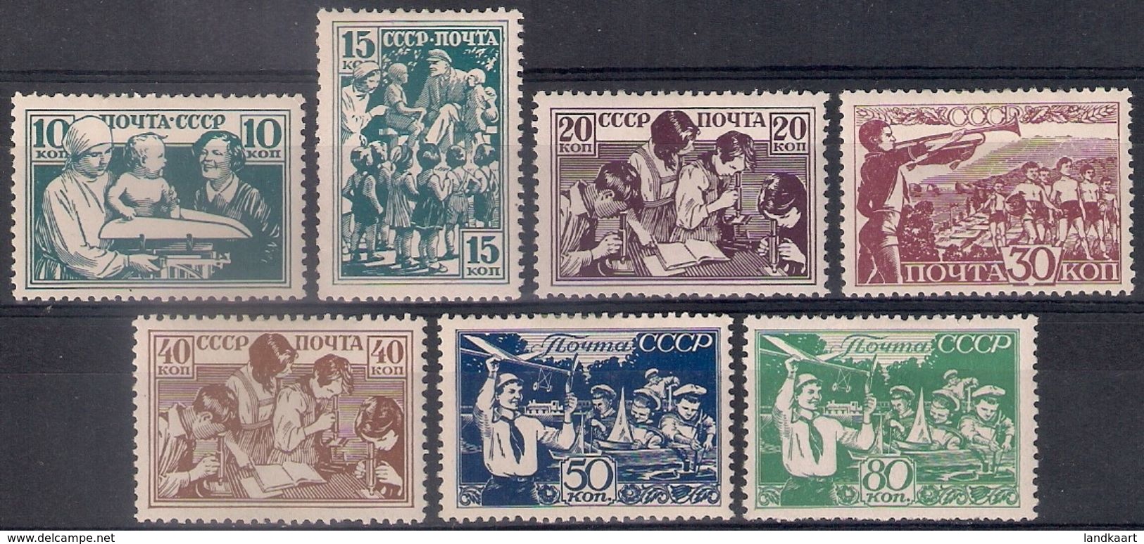 Russia 1938, Michel Nr 618-24, MLH OG - Ongebruikt