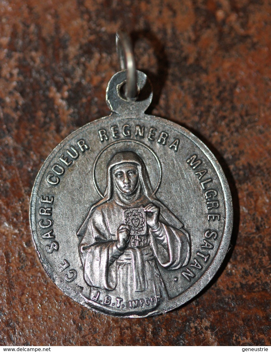 Pendentif Médaille Religieuse Début XXe "Sainte Marie / Sacré Coeur De Jésus Christ" Religious Medal - Religion & Esotérisme