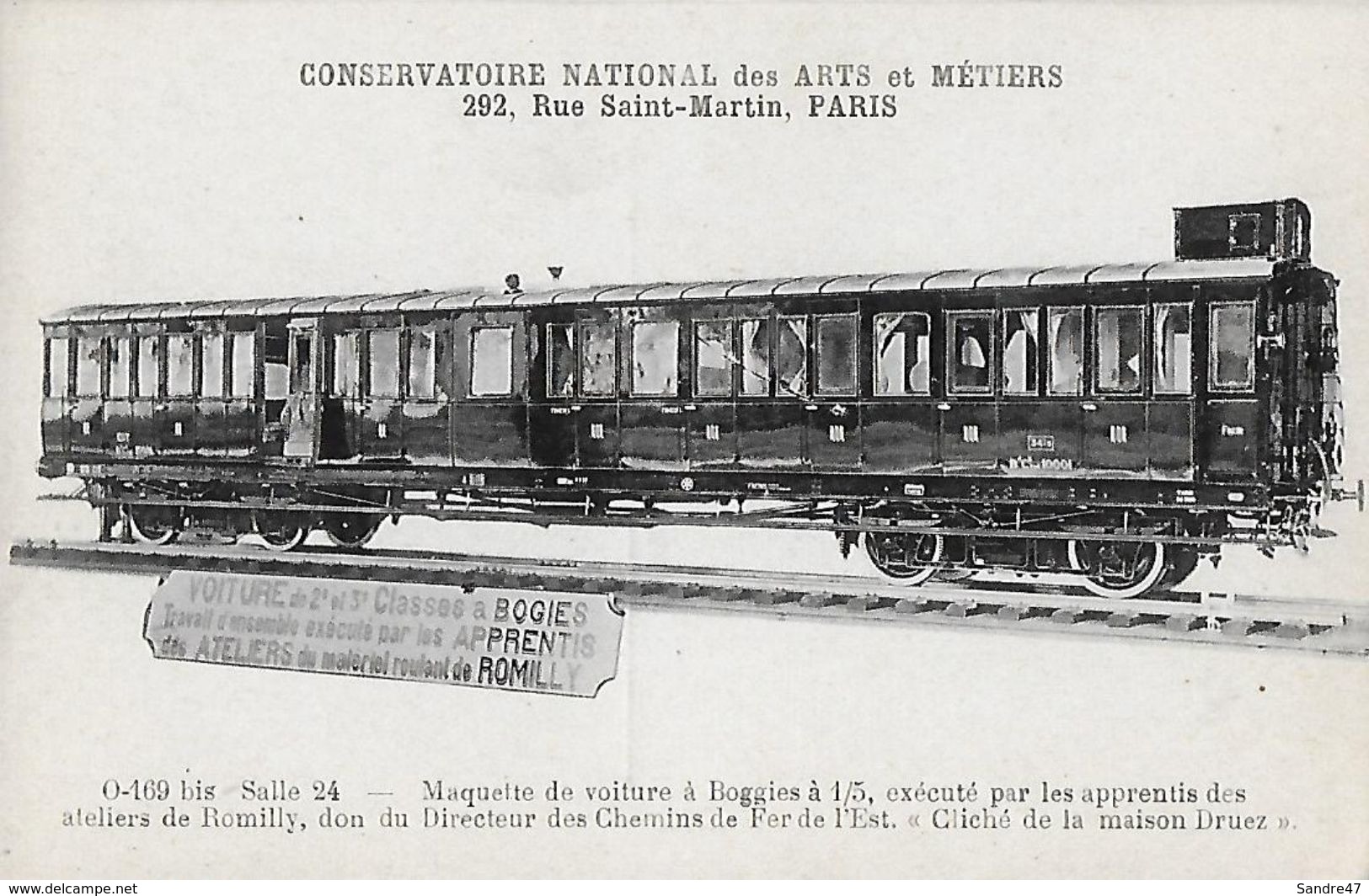 CPA TRAINS.  Maquette De Voiture à Boggies à 1/5, Exécuté Par Les Apprentis  Des Ateliers De Romilly. .B309 - Treni