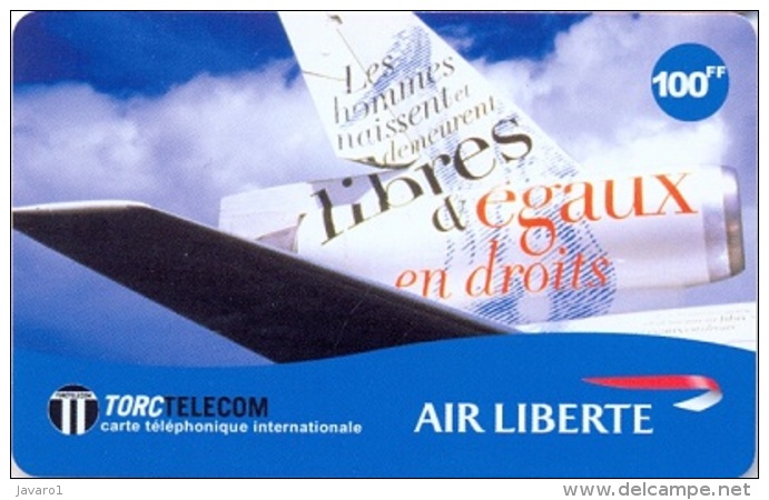 TORC : FR008 100FF TORC AIR LIBERTE Airplane USED - Cellphone Cards (refills)