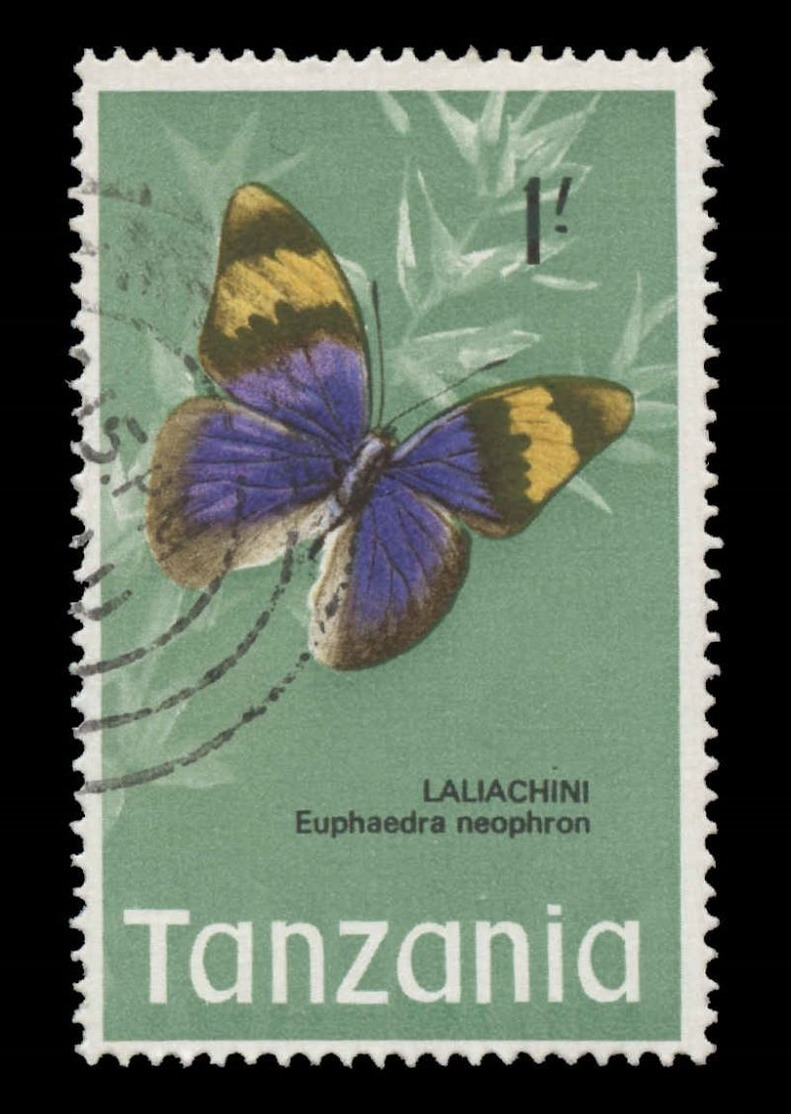 Tanzania Scott #  44, 1sh Multicolored (1973) Butterfly - Euphaedra Neophron, Used - Tanzania (1964-...)