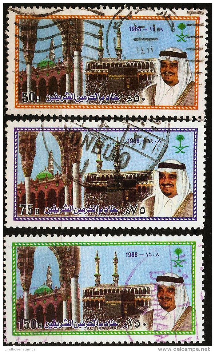 Saudi Arabia 1988 King Fahd Custodian Of The Holy Mosques  2 Values MNH - Islam