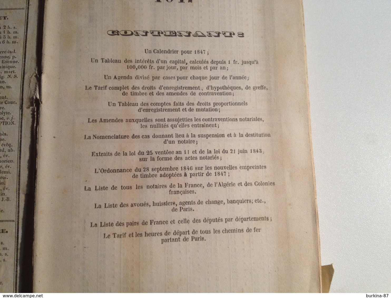 Agenda, Et ANNUAIRE Des NOTAIRES, 1847, - Grand Format : ...-1900