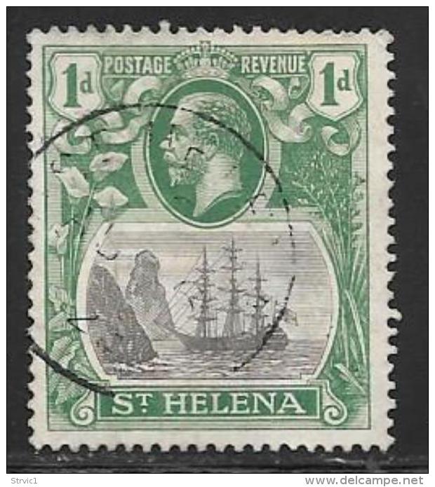 St. Helena, Scott #80 Used Badge Of The Colony, Ship, 1922 - Saint Helena Island