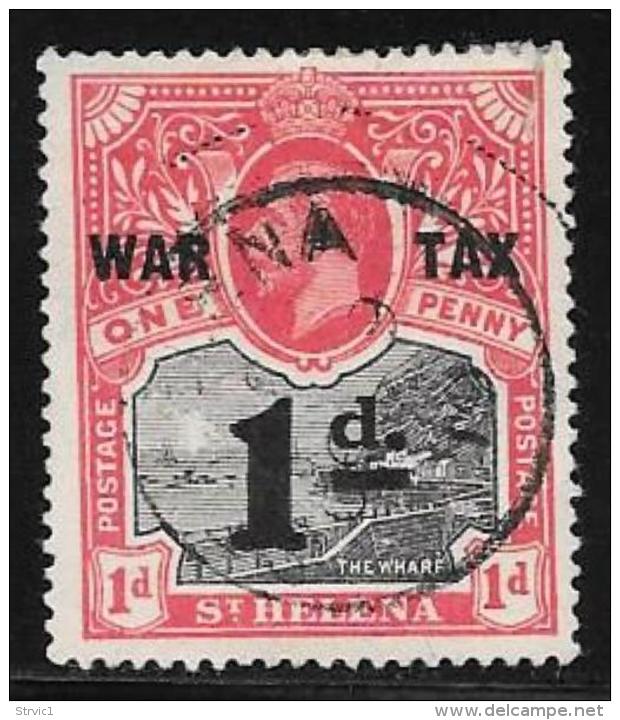 St. Helena, Scott #MR2 Used The Wharf, War Tax, Surcharged, 1919 - Saint Helena Island