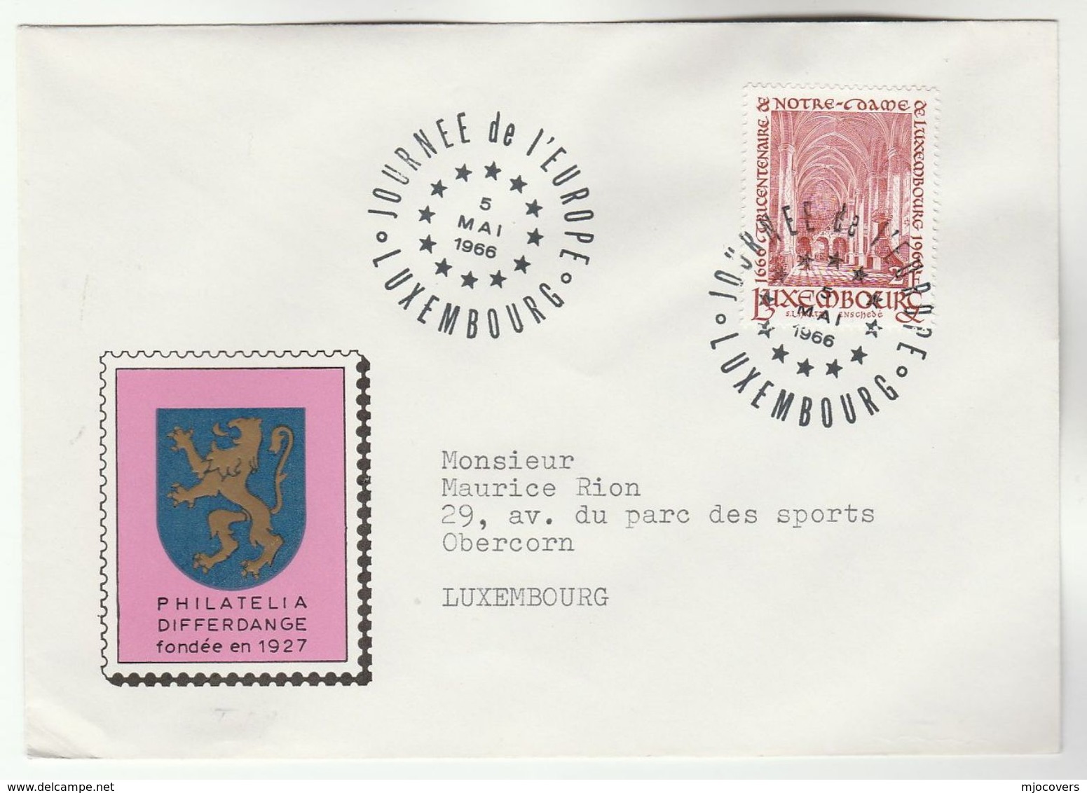 1966 Luxembourg  EUROPE DAY EVENT COVER Notre Damne Cathedral  Stamps European Community - Europese Instellingen