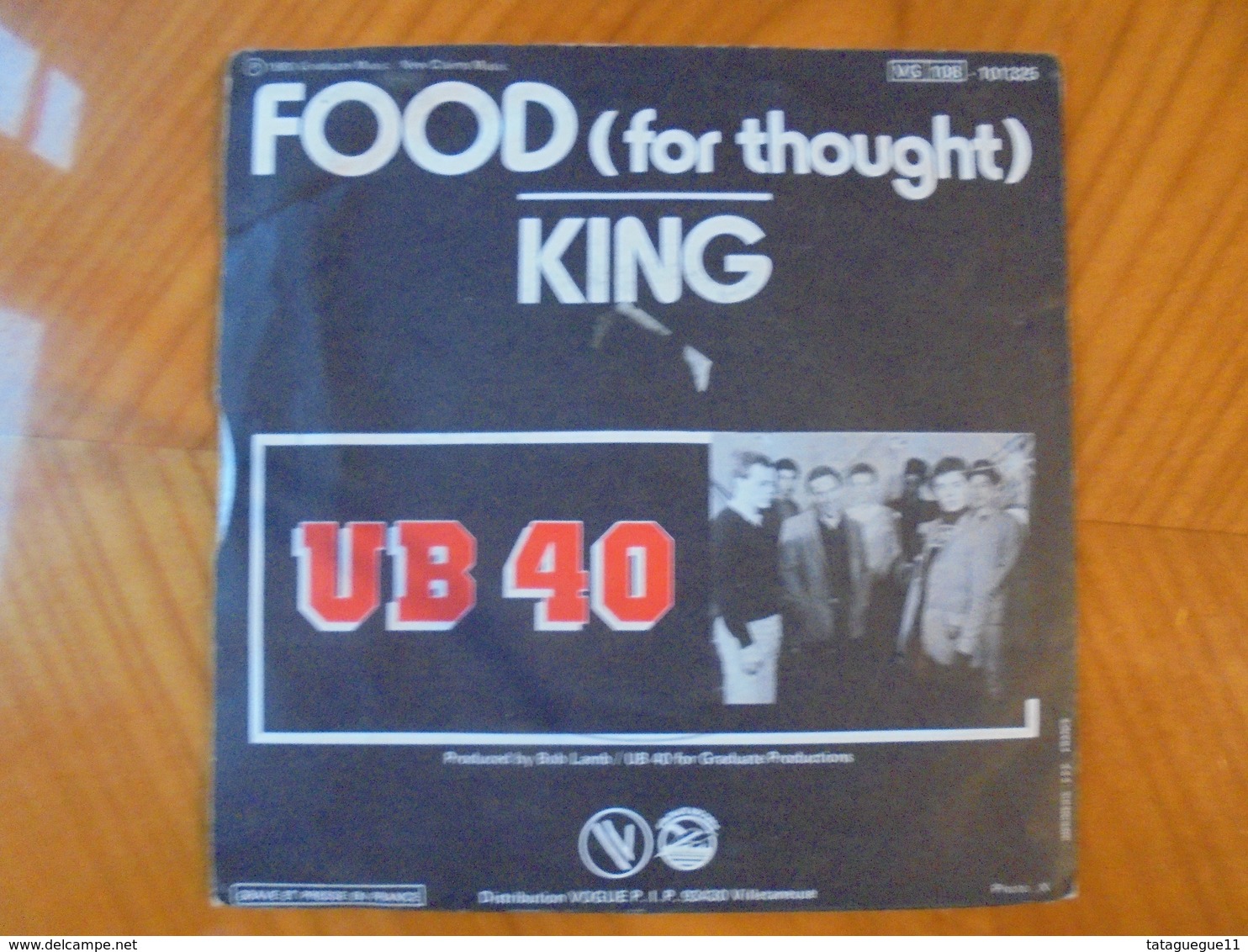 Disque Vinyle 45 T UB 40 Food (for Thought)/King 1980 - Rock