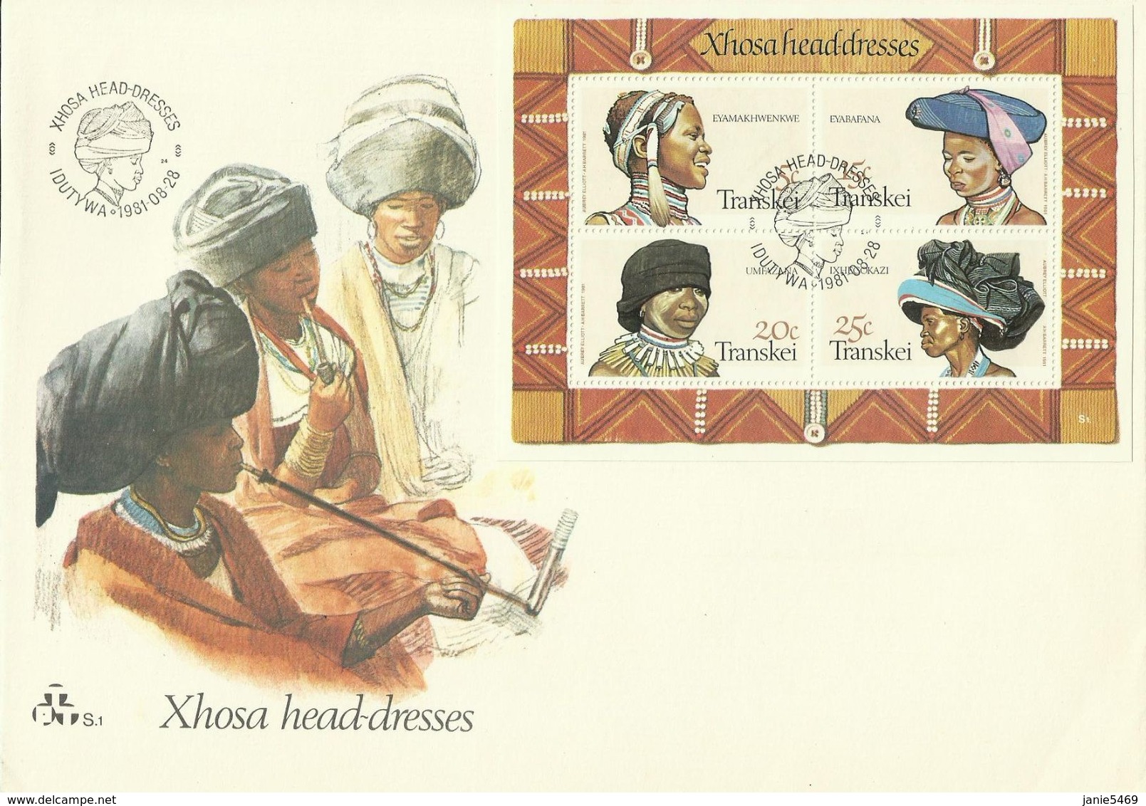 Transkei 1981 Xhosa Head-dresses Miniature Sheet FDC - Transkei