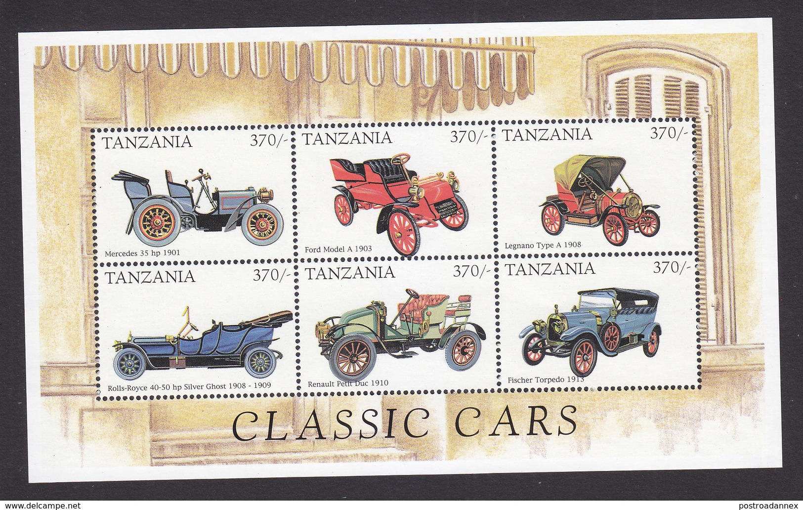Tanzania, Scott #1680-1681, Mint Never Hinged, Classic Cars, Issued 1998 - Tanzania (1964-...)