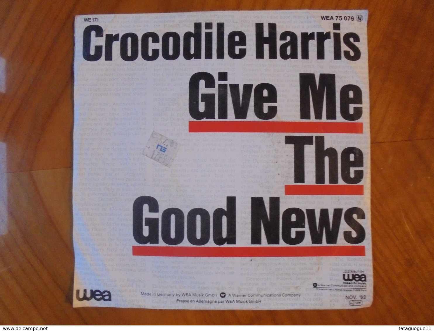 Disque Vinyle 45 T Crocodile Harris Give Me The Good News 1982 - Rock