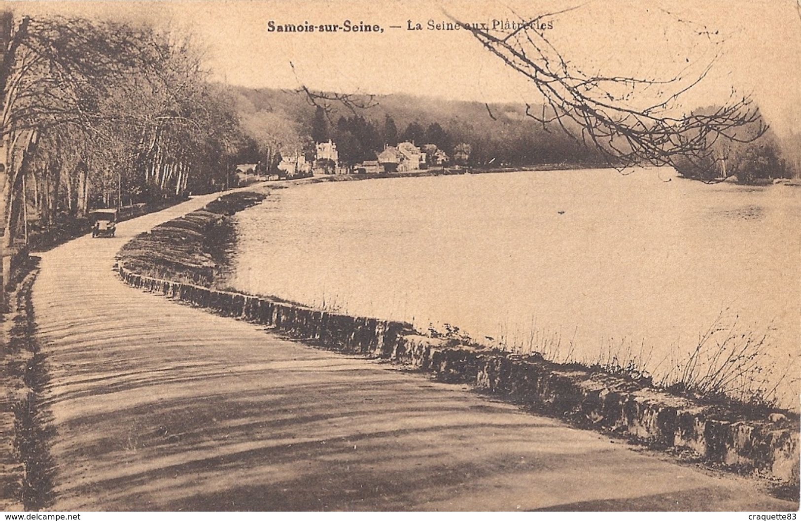 SAMOIS SUR SEINE - AUX PLATRERIES    CARTE ANIMEE  AUTOMOBILE - Samois