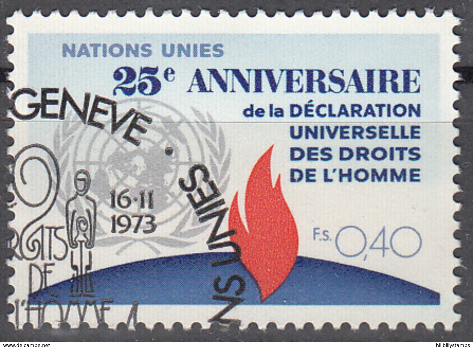 UNITED NATIONS--GENEVA      SCOTT NO. 35      USED     YEAR  1973 - Gebruikt