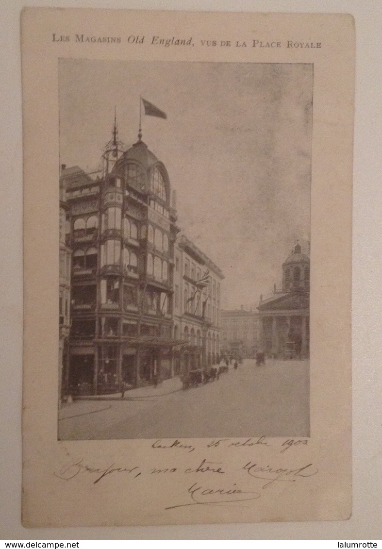 CP. 2190. Les Magasins Old England, Vus De La Place Royale - Bruselas (Ciudad)