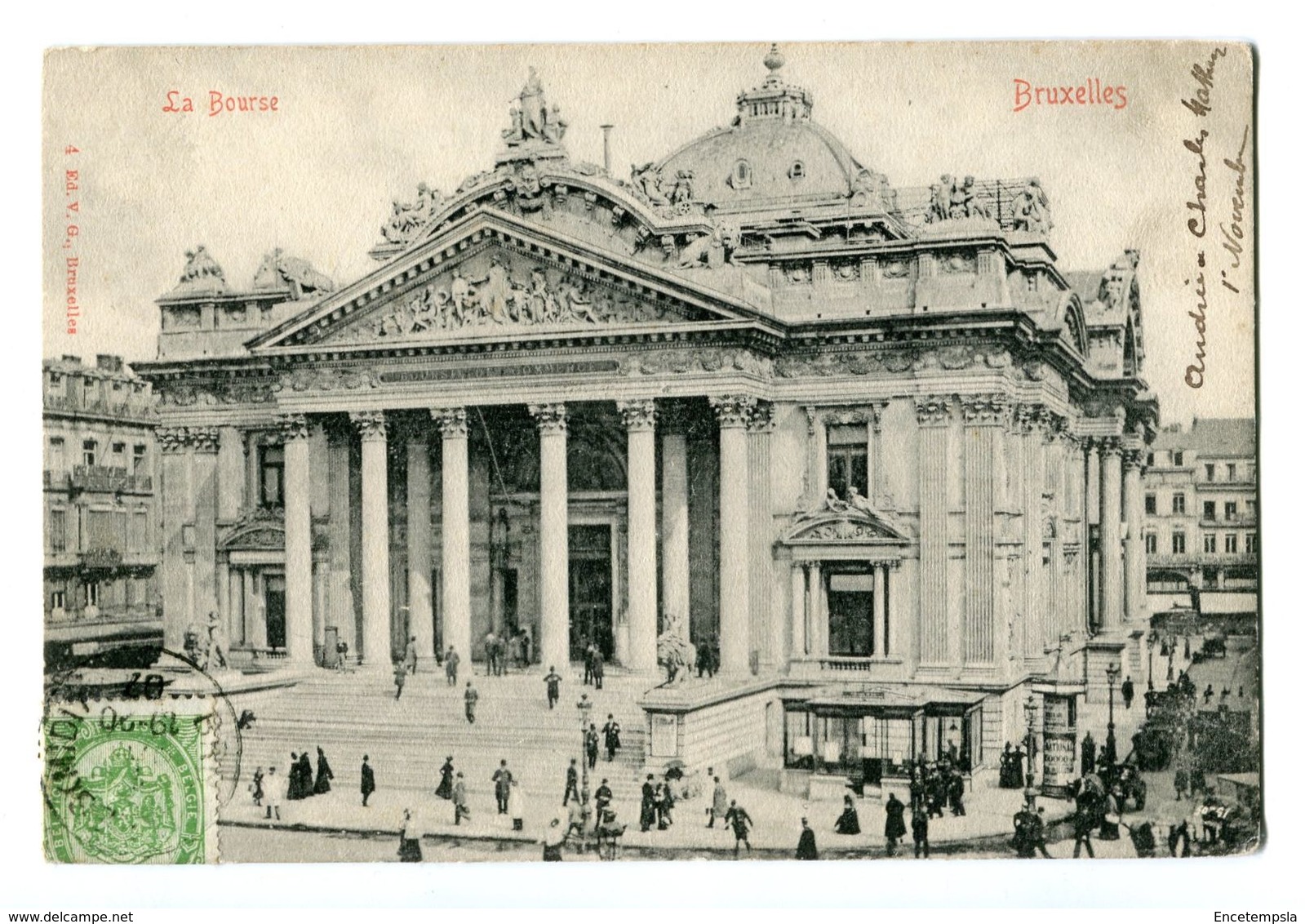 CPA - Cartes Postales - Belgique - Bruxelles - La Bourse - 1907 (CP22) - Monuments, édifices