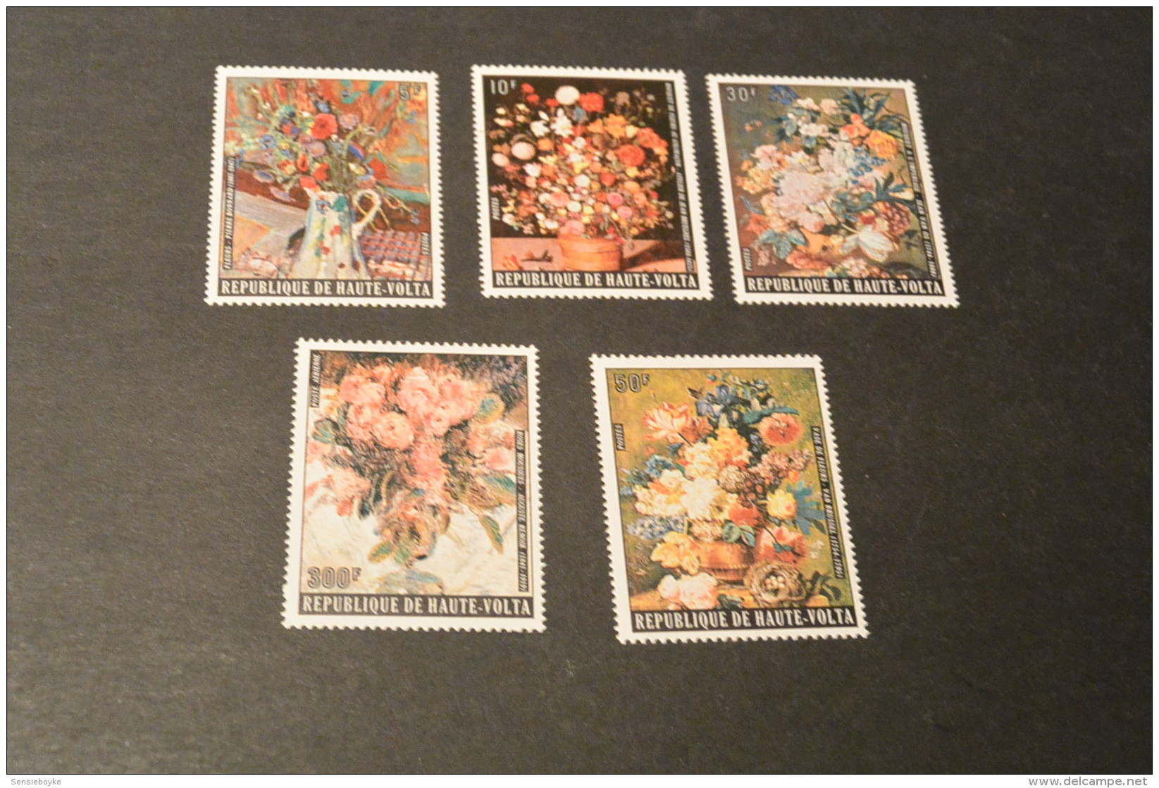 K13521- Set  MNH Haute-Volta- Burkina Faso - 1974- SC. 342-345- Paintings Flowers - Autres & Non Classés