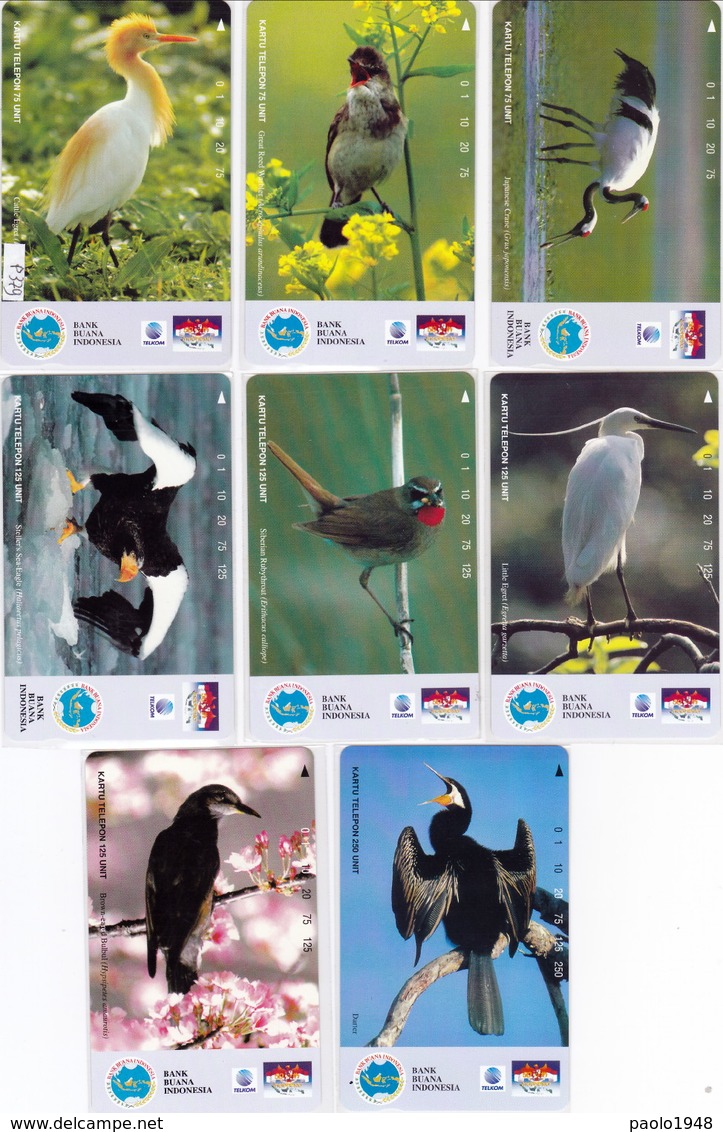 INDONESIA INDONESIEN  INDONESIE -IND P 376..383- P 379..386  Bank Buana-Various Birds.-. MINT RRR - Indonesia