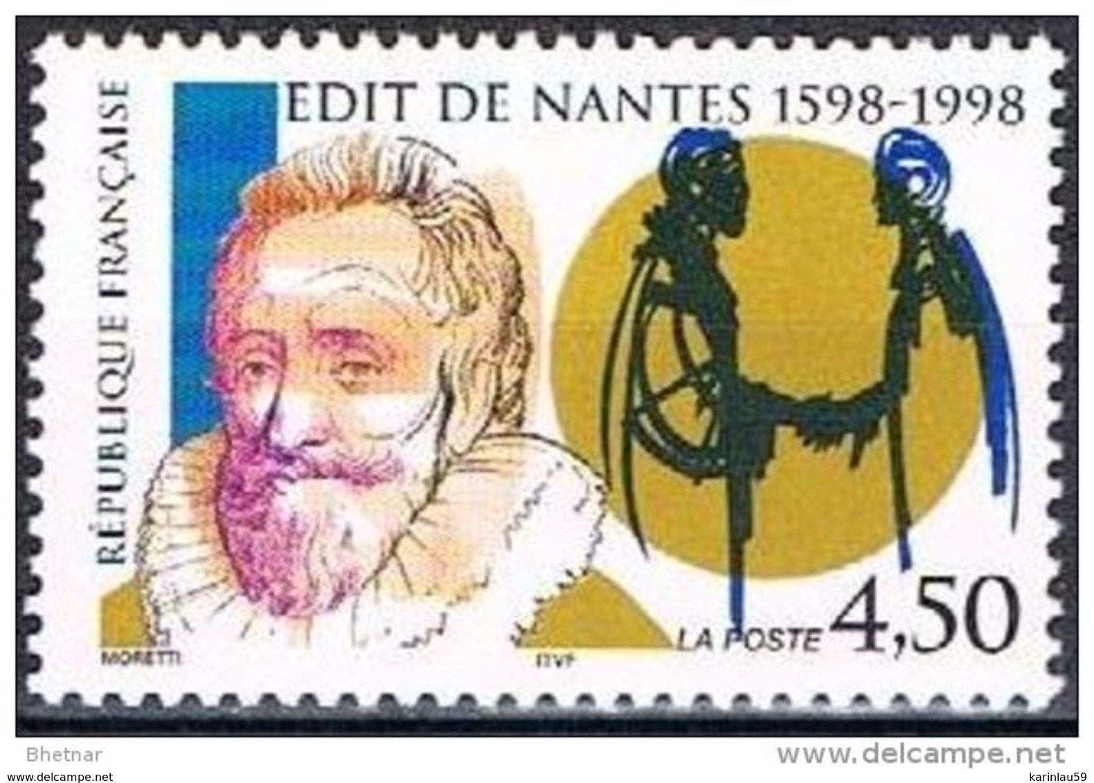 Timbre France YT 3146 " Edit De Nantes " 1998 Neuf ** - Neufs