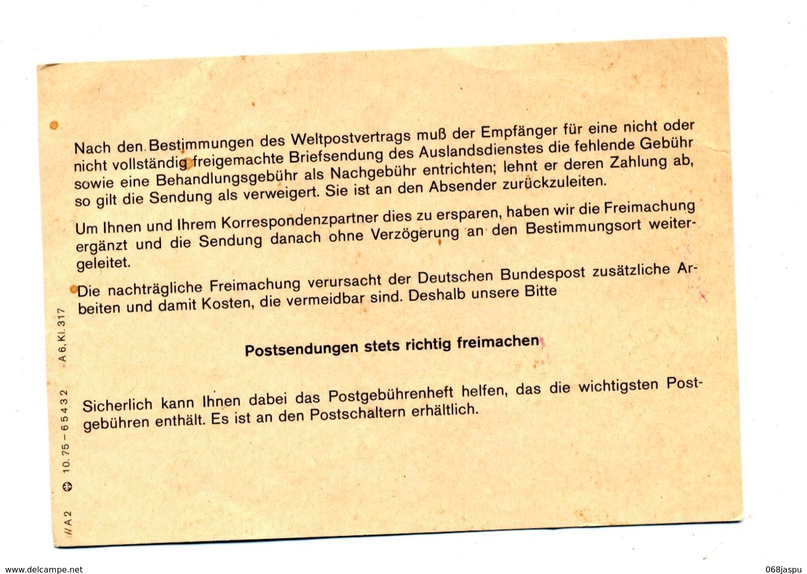 Carte    Taxee Nachgebühr - Maschinenstempel (EMA)