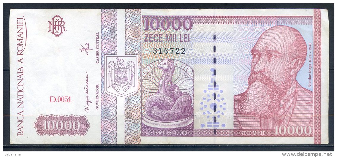 506-Roumanie Billet De 10 000 Lei 1994 D0051 - Romania