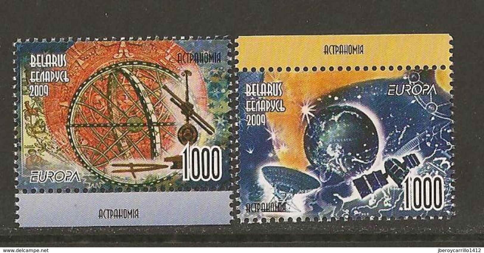 BIELORRUSIA/BELARUS /WEISSRUSSLAND - EUROPA 2009 - TEMA "ASTRONOMIA" - SERIE De 2 V. . DENTADA  (PERFORATED) - 2009