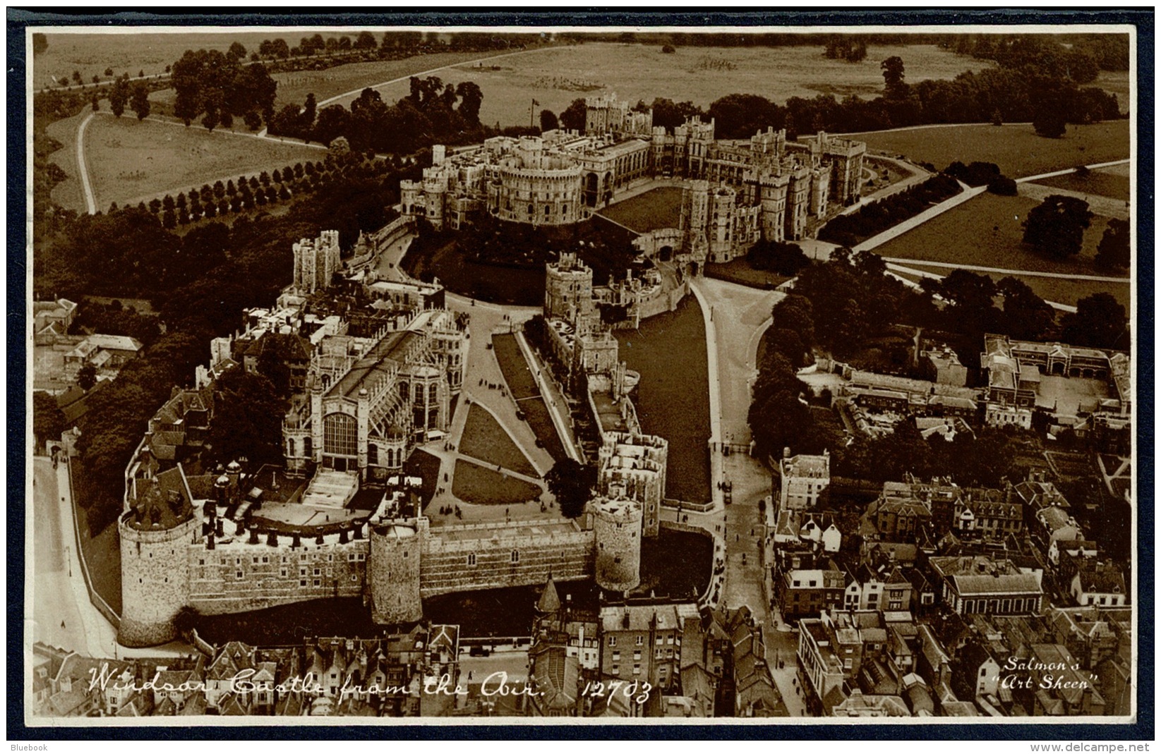 RB 1185 - J. Salmon Aerial Real Photo Postcard - Windsor Castle From The Air - Berkshire - Windsor