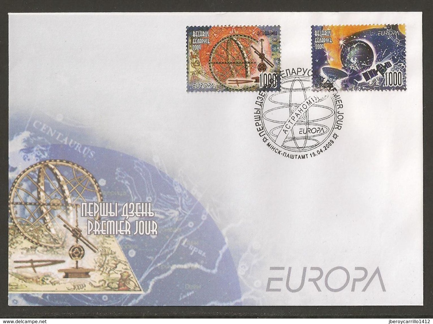 BIELORRUSIA /BELARÚS /WEISSRUSSLAND - EUROPA 2009 - TEMA "ASTRONOMIA" - FDC De La SERIE De 2 V. . - 2009