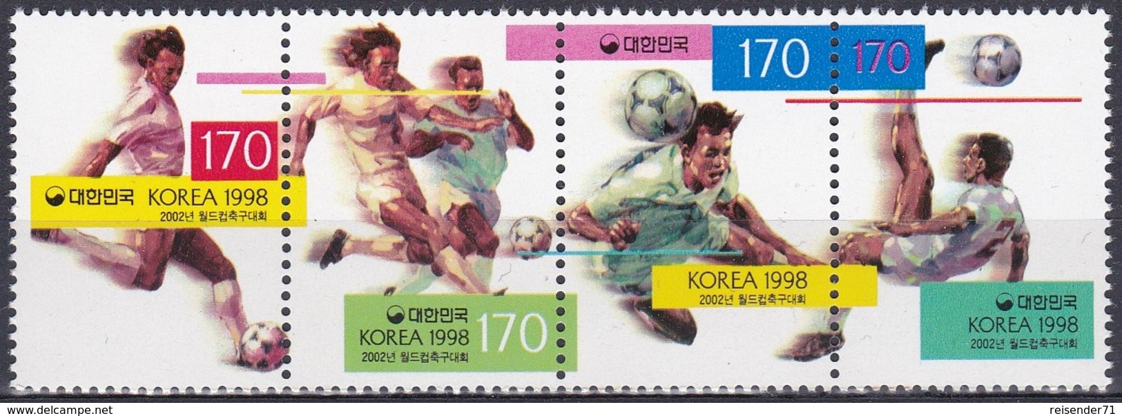 Korea Südkorea 1998 Sport Spiele Ballspiele Ballsportarten Fußball Football Soccer, Mi. 1973-6 ** - Korea (Süd-)